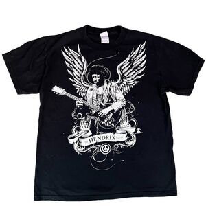 Vintage Jimi Hendrix Wings Tennessee River Black Graphic T-Shirt Men’s Large